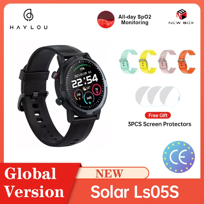 Солнечный LS05S Haylou RT Smartwatch IP68 Водонепроницаемый Фитнес глобальная новейшая версия