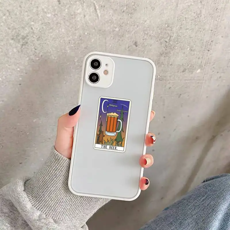 

Aesthetic Art pizza coffee Phone Case For iPhone 12 11 Mini Pro XR XS Max 7 8 Plus X Matte transparent White Cover