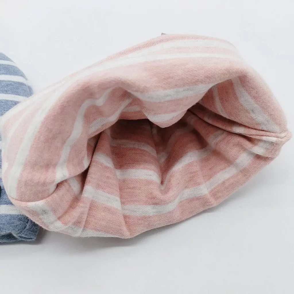 Шапка для малышей сезон осень зима плотная теплая полосатая шапка с рисунком