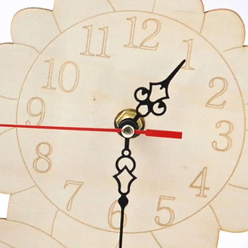 

Clock Model Wood White Blank Children Kids DIY Hand Painting Coloring Snowflake Mud Kindergarten Art Making Materials