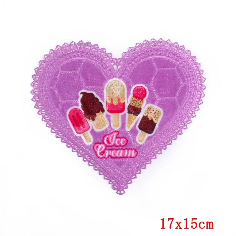 Модные нашивки в форме сердца для одежды аппликация мультяшный единорог нашивка