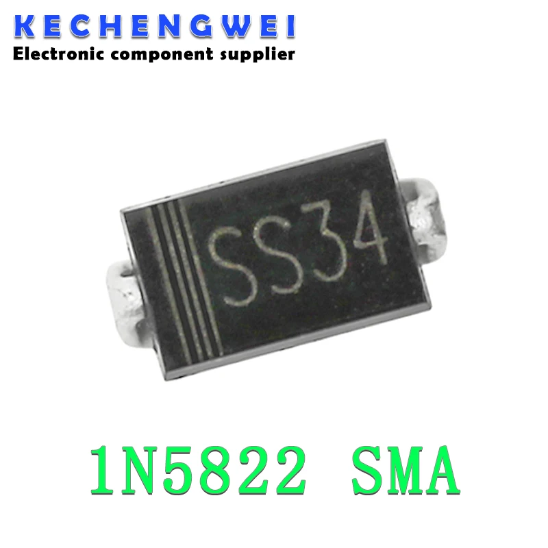 50pcs 1N5822 SMA SS34 smd do-214ac IN5822 Schottky diode ss34