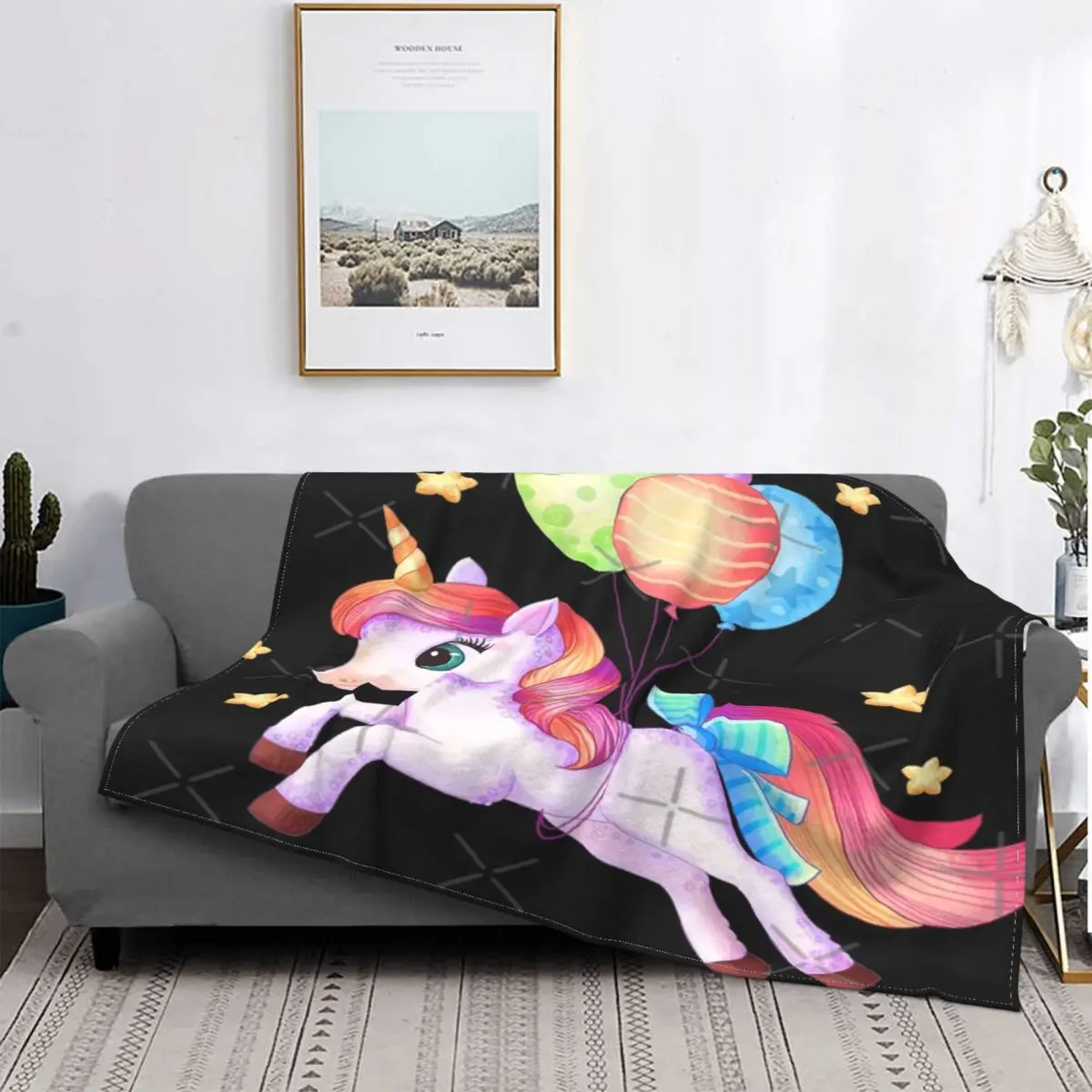 

Manta de unicornio con acuarela cósmica, colcha para cama a cuadros, manta de muselina, textil de lujo para el доме