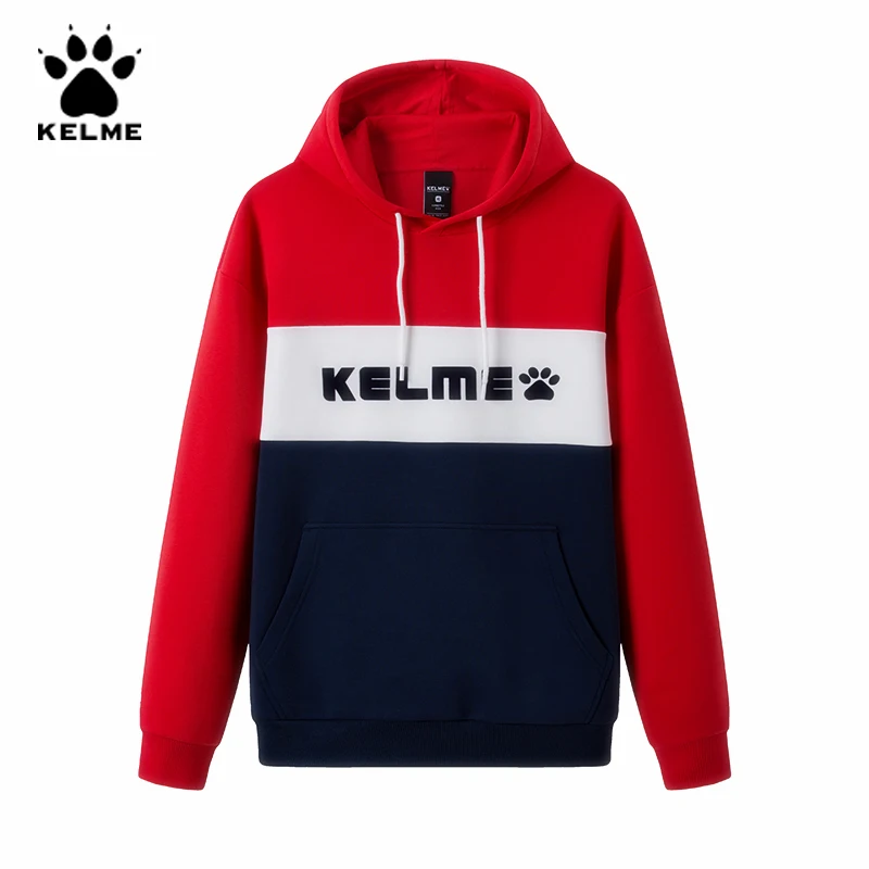 KELME мужские толстовки с капюшоном в стиле пэчворк цветная Толстовка хип-хоп