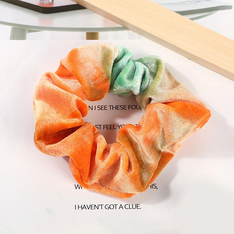 

Velvet Scrunchies Fashion Tie Dye Elastic Hair Bands Women Thick Hair Ties for Women Ponytail Holders Girls Hair Accessories
