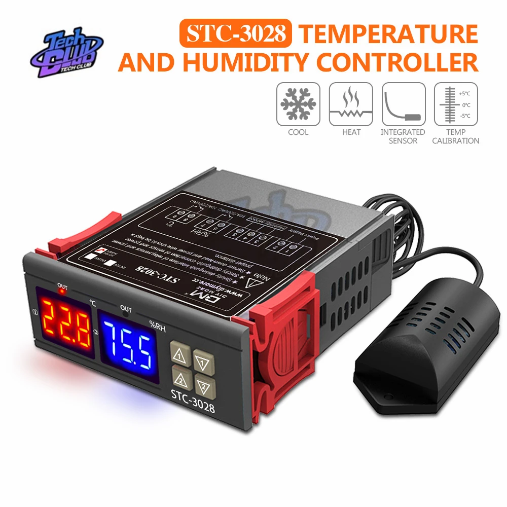 Регулятор температуры и влажности цифровой термостат STC-3028-110 В переменного тока