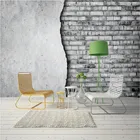 Современная Минималистичная серая кирпичная цементная стена, фотообои s для ресторана, кафе, бара, промышленного декора, настенные 3D фрески