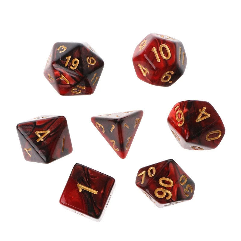 

35pcs/Set Acrylic Polyhedral Dice For TRPG Board Game D0LB