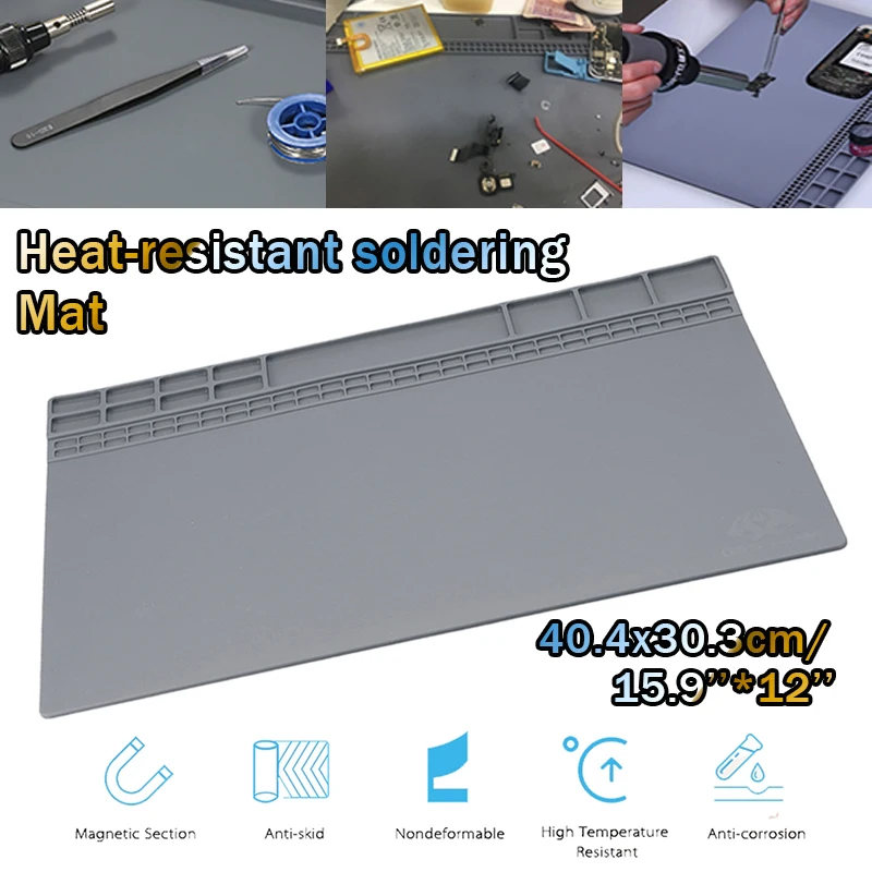 

Heat Insulation Pad Resistant Soldering Station Silicon Soldering Mat Work Pad Desk Platform Soldering Maintenance Platform