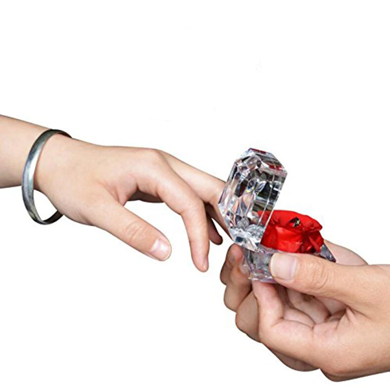 Ручная работа консервированная роза с акриловой Хрустальная коробочка для