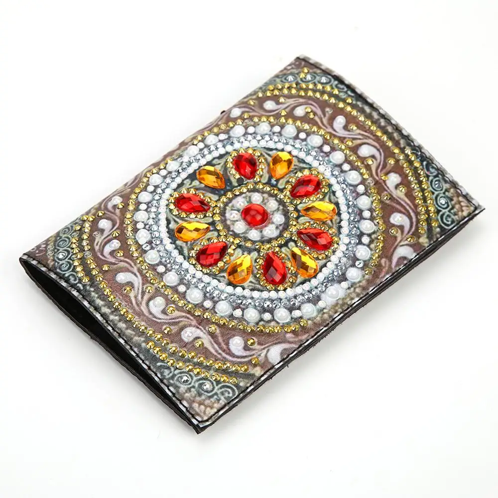 Чехол для паспорта из искусственной кожи со стразами|Алмазная мозаика и вышивка|