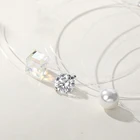 Женское ожерелье из серебра 925 пробы с фианитами