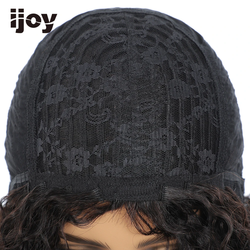 

Human Hair Wig With Bangs Straight Hair Colored Burgundy Red Brazilian Hair Full Machine Wigs For Black Women Non-Remy IJOY