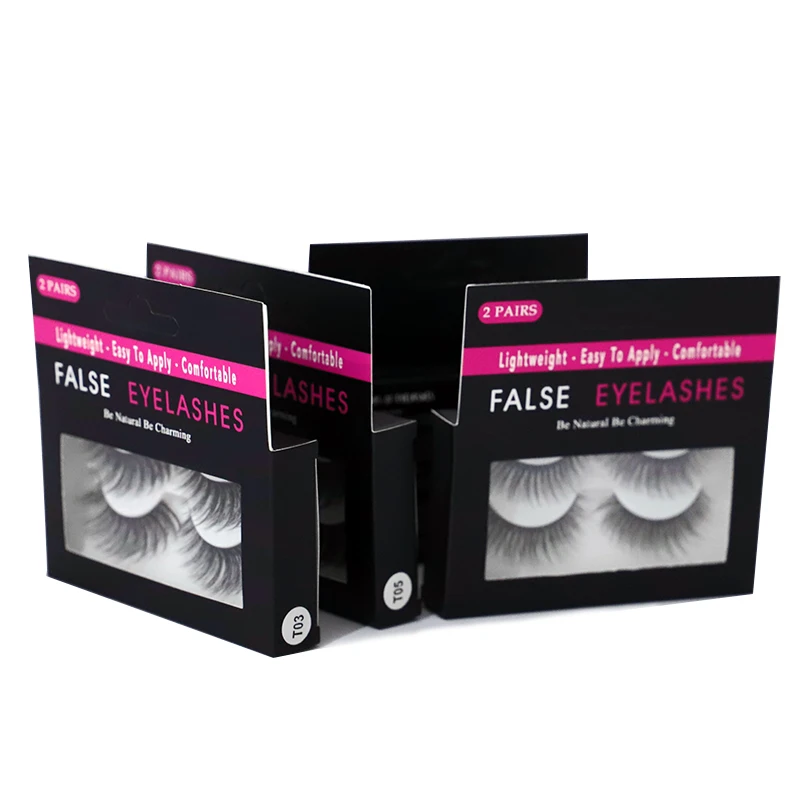 

2 Pairs/Set Natural Flase Eyelashes Reusable Mink Hair Thick Eye Lashes Eye Makeup Tools Handmade 3D Fake Eyelashes