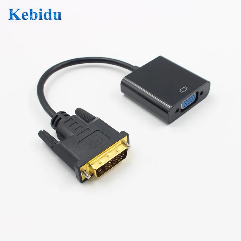 KEBIDU 1080P DVI-D-VGA активный адаптер конвертер кабель 24+ 1 Pin папа-15 Pin Женский монитор кабель для ПК дисплей карты Full HD