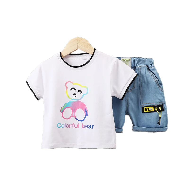 

New Fashion Summer Baby Girl Clothes Children Cartoon Sport T-Shirt Shorts 2Pcs/Set Toddler Casual Boys Clothing Kids Tracksuits