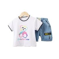 new fashion summer baby girl clothes children cartoon sport t shirt shorts 2pcsset toddler casual boys clothing kids tracksuits
