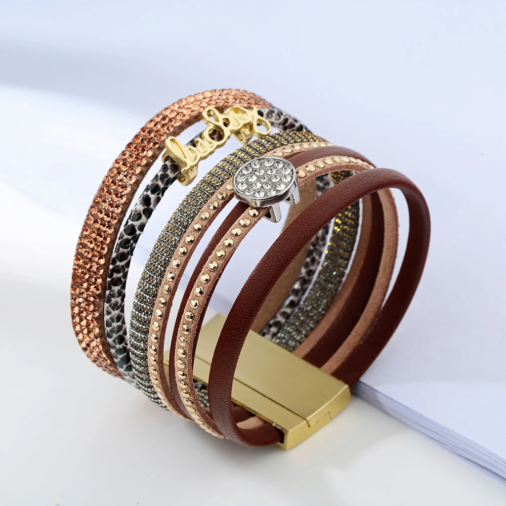 Pulseras Mujer, модный кожаный браслет, магнитные браслеты и браслеты для женщин и мужчин, ювелирное изделие, очаровательный Pulseira masculina