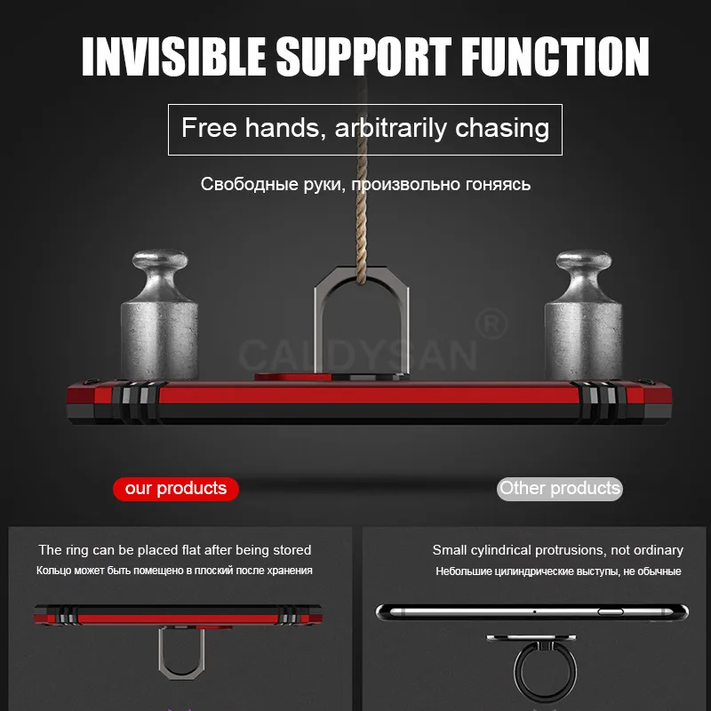 Роскошный бронированный металлический чехол с кольцом для телефона Xiaomi Redmi 7A Note 7