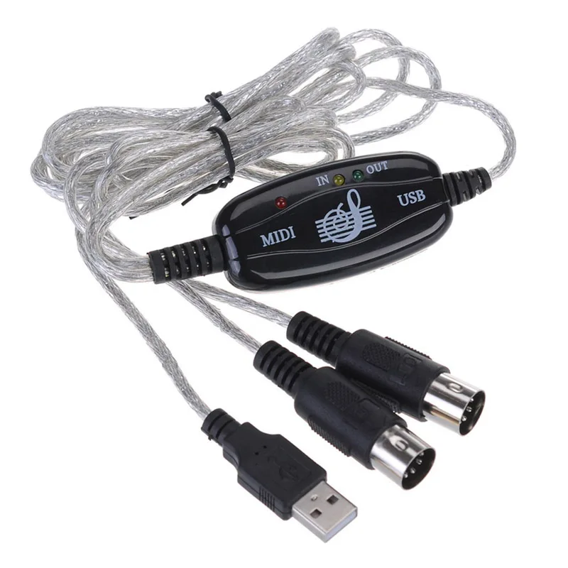 

1.8m USB to MIDI Interface Cable Electric Piano Drum Guitar Music Compile Interface Adapter Cable Converter Support Windows Mac