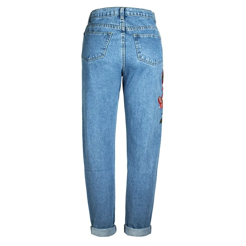 Джинсы женские прямые из чистого хлопка с вышивкой на весну | Женская одежда