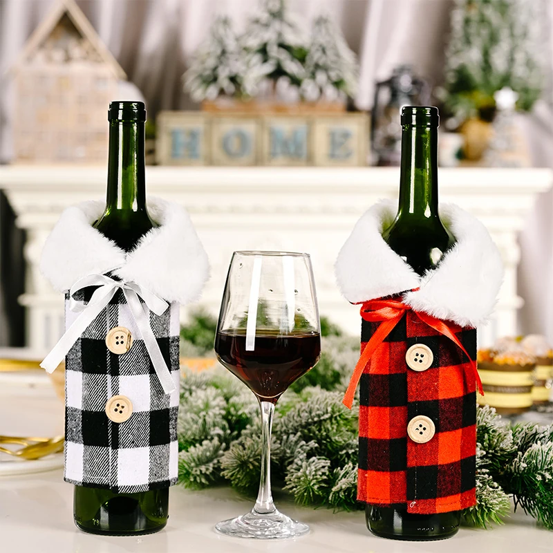 

2022 Christmas Noel Christmas Wine Bottle Cover Wine Bottle Bag for Table Decor can easily put them on the wine bottle