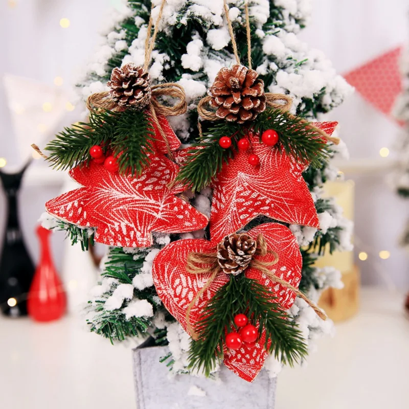 3 шт./компл. Рождество сосновая шишка украшение в форме сердца звезды