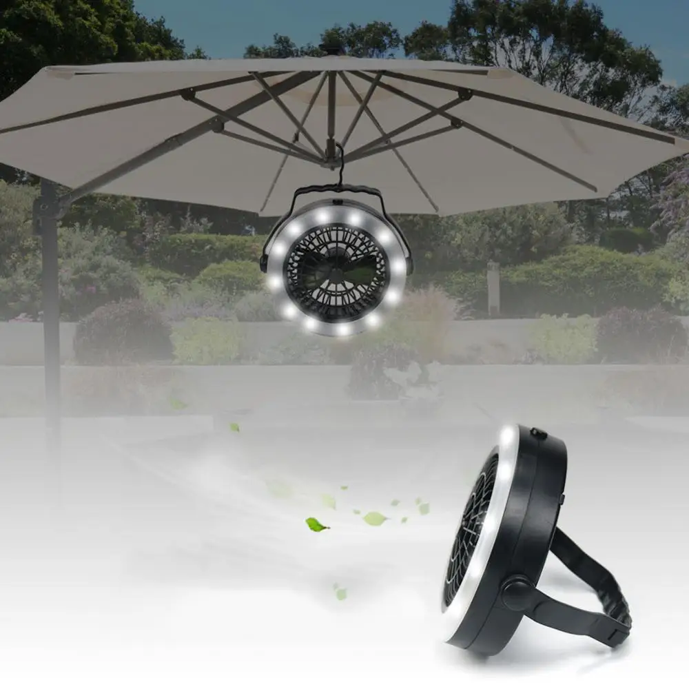 2 в 1 туристический фонарь палатку зонтик с вентилятором подвесной крючок