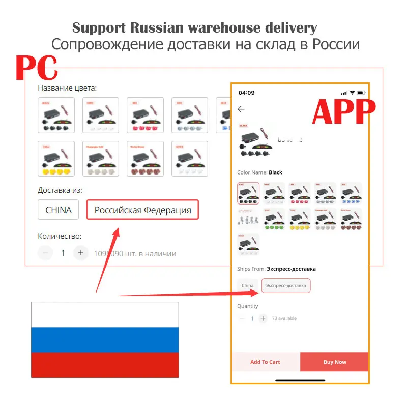 Автомобильный парковочный датчик CarPro Универсальный светодиодный парктроник с 4