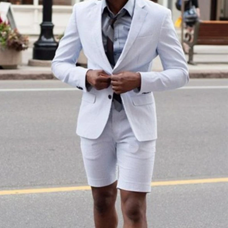 

Летние модные красивые мужские костюмы по индивидуальному заказу, приталенные смокинги для шафера, свадебное платье, пляжный костюм для ве...