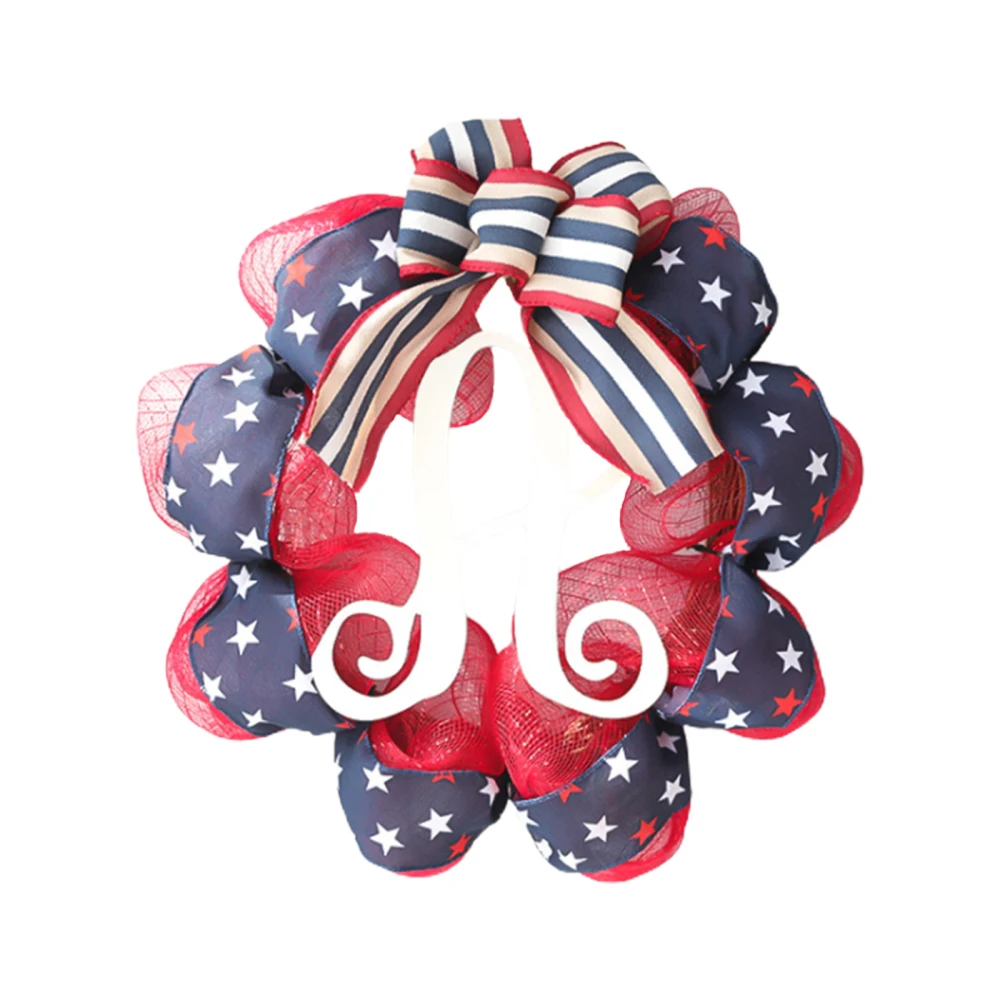 

Патриотический венок, подвески для дома, украшение для улицы, День Независимости, искусственные цветы, украшение для входной двери