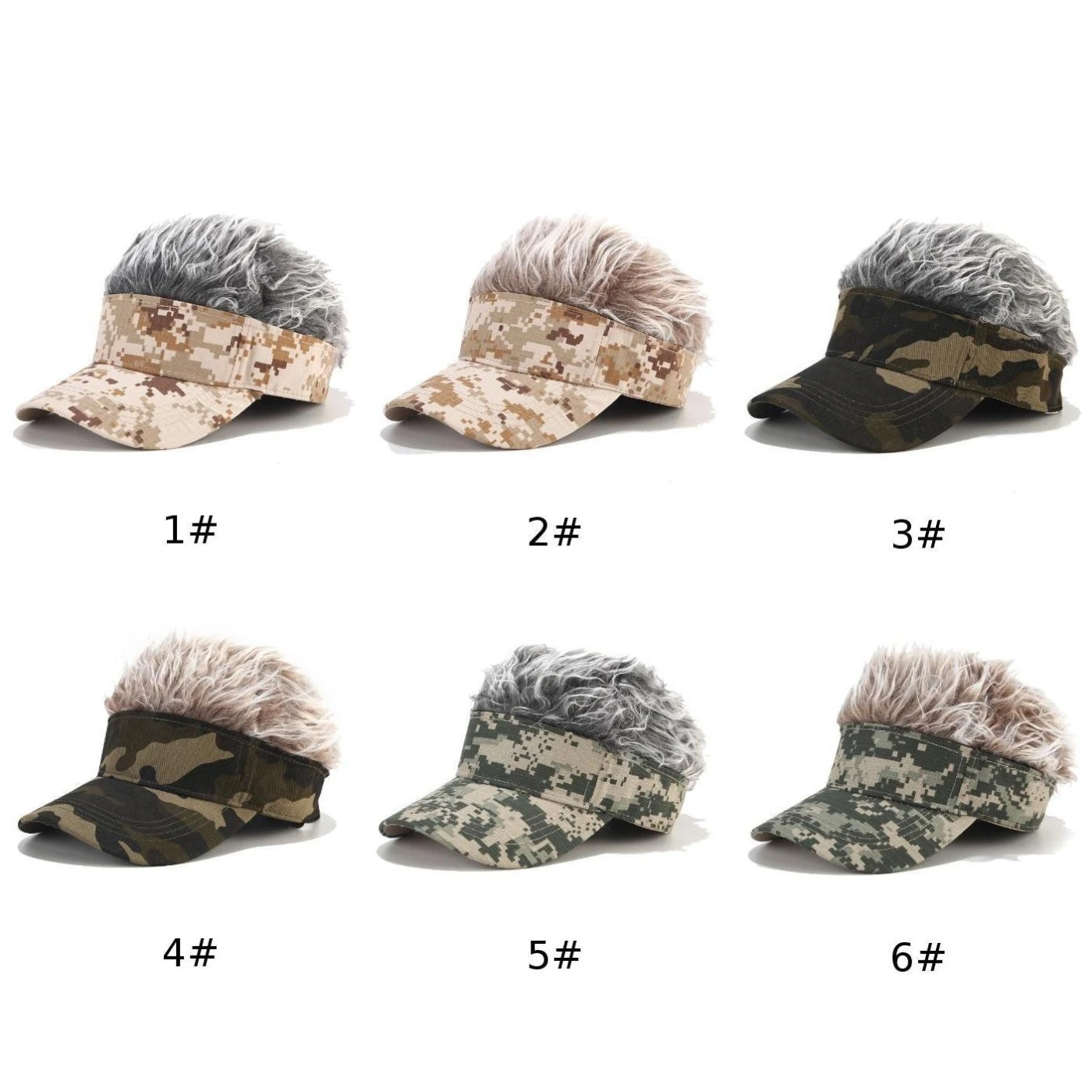 

Women/Men's Hats Unisex Casual Outdoor Sports Golf Peaked Cap Sun Wig Fake Hair Hat Fashion Cool Cap Male Female