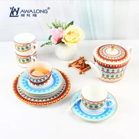 european creative coffee set bone china mug with milk teapot saucer english afternoon teacup home ceramic bohemia tea