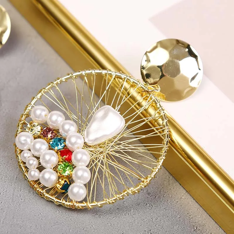 Женские серьги ручной работы в стиле барокко модные геометрические форме капли