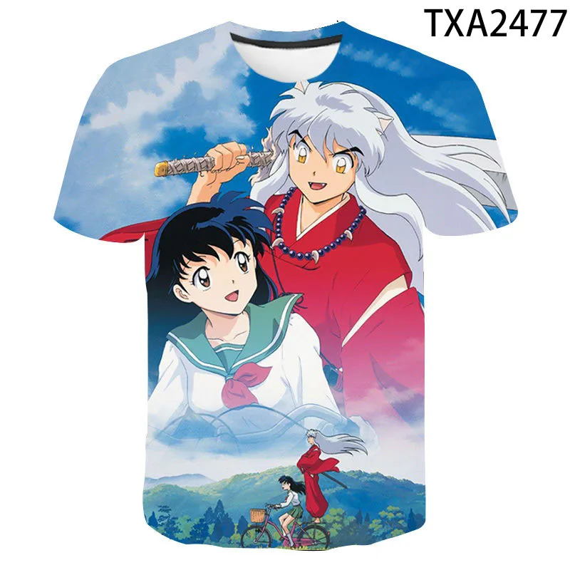 

Inuyasha Boy Girl Kids T Shirt Cartoon Anime Men Women Children 3D Printed Short Sleeve T-shirt New Summer Fashion Streetwear