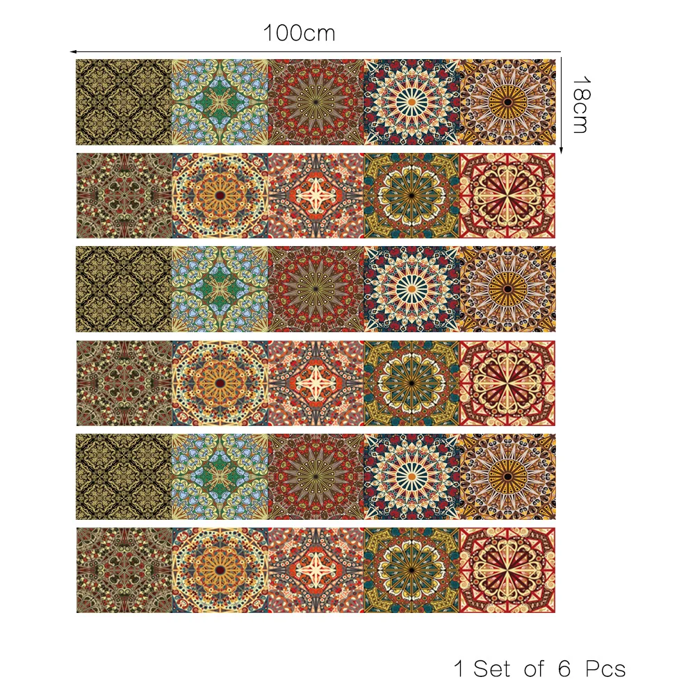 6pcs/lot Funlife's New Creative Middle East Arabic Style Floor Paste Home Decoration Step Corridor | Wall Stickers