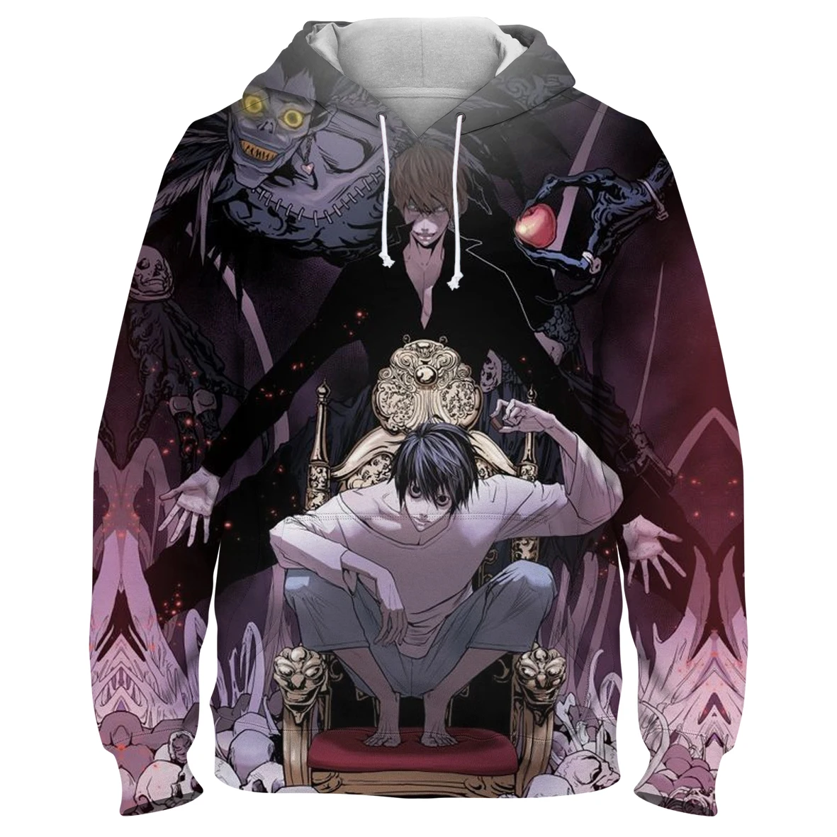 

Death Note Men's Oversized Hoodies Hip Hop Boy Male Hooded Hoodie for Autumn 2021 3D Cool Sportswear Pullover Top Outerwear