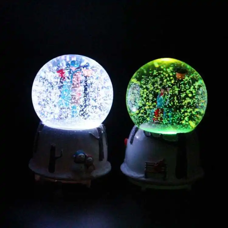 

Resin Couple Crystal Ball Music Box Musical Crystal Ball Light Music Snowflake Effect Perfect Gift For Friends Lovers