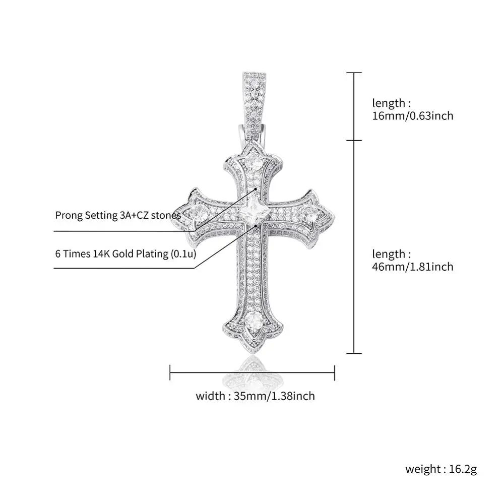 Новинка 2020 кулон TOPGRILLZ в виде креста сверкающее ожерелье с микрозакрепкой из