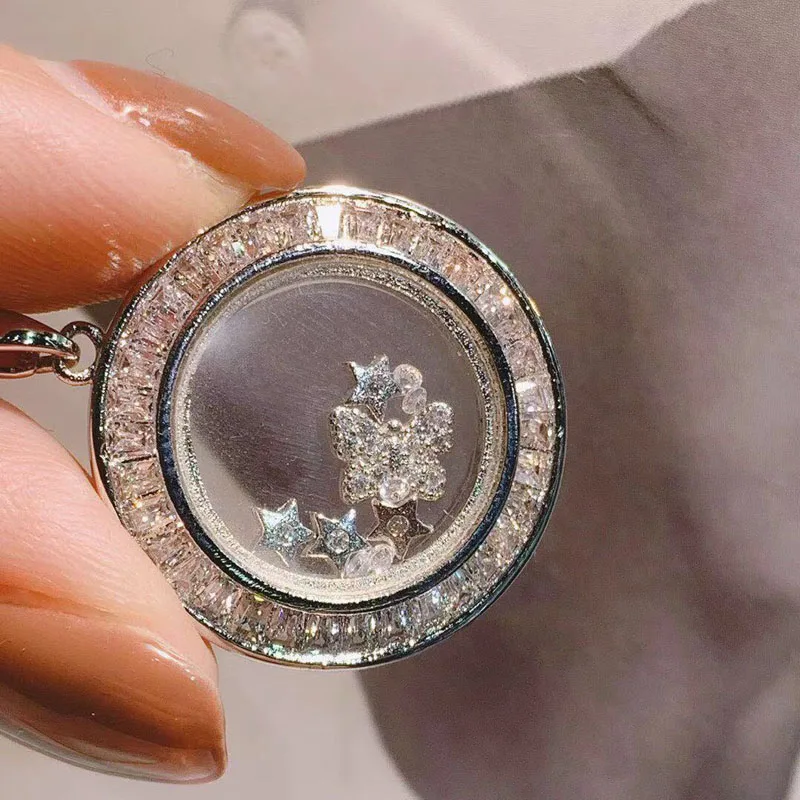 Роскошное круглое ожерелье Be 8 с кубическим цирконием женское кулоном для