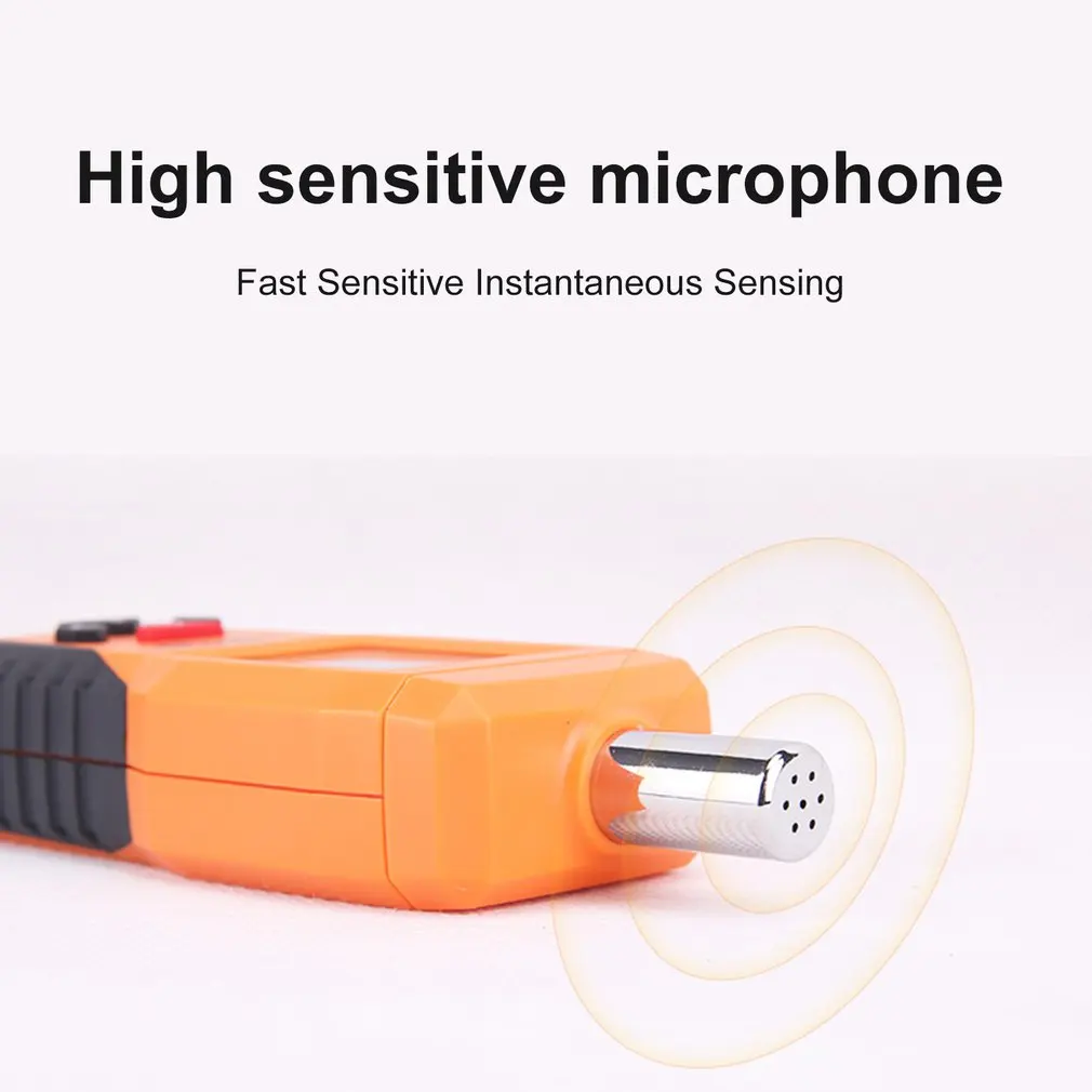 Цифровой Уровень звукового дБ метров 30dB~ 130dB Decibe Шум регистратор детектор, для диагностики инструмент Температура тестер с Подсветка