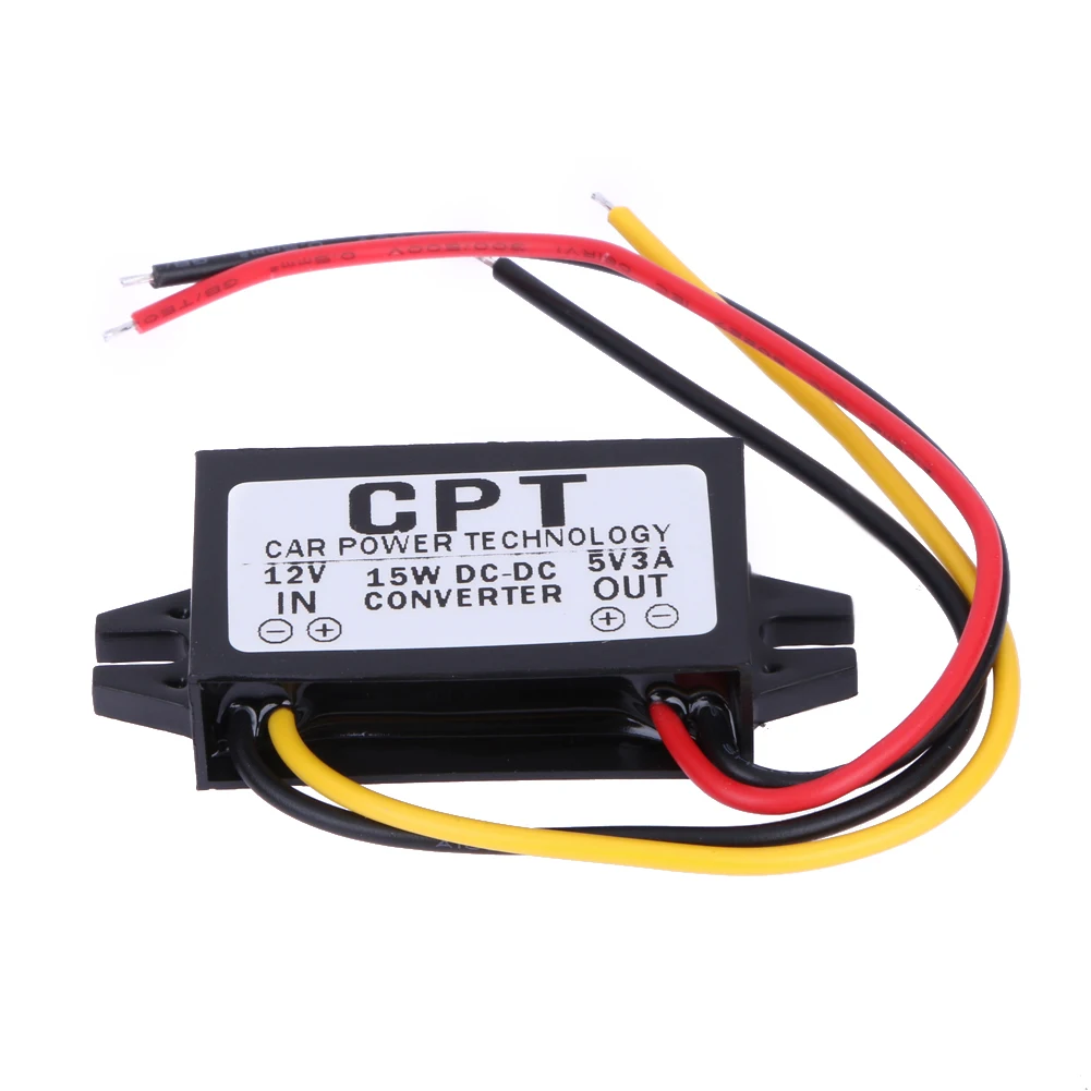 DC-DC 12V to 5V 3A 15W автомобильный преобразователь питания Micro Mini USB понижающий адаптер