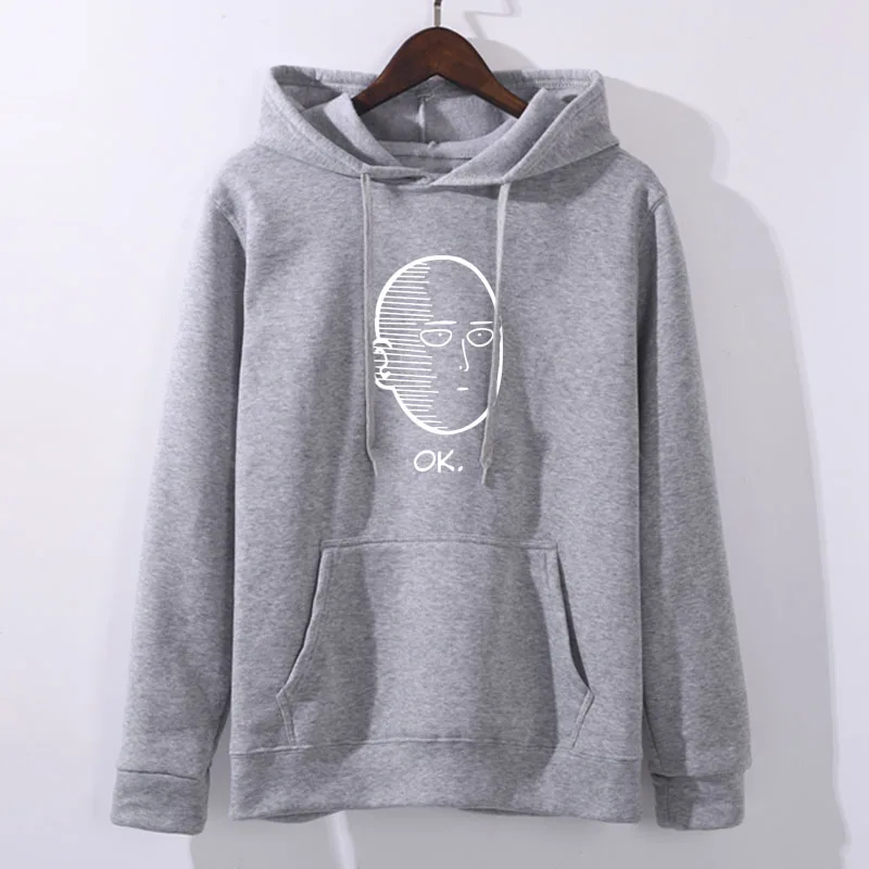 Light grey 3 Аниме One Punch man Saitama Толстовка Oppai толстовка с капюшоном Толстовка Косплей Костюм Новинка - Цвет: Light grey 3