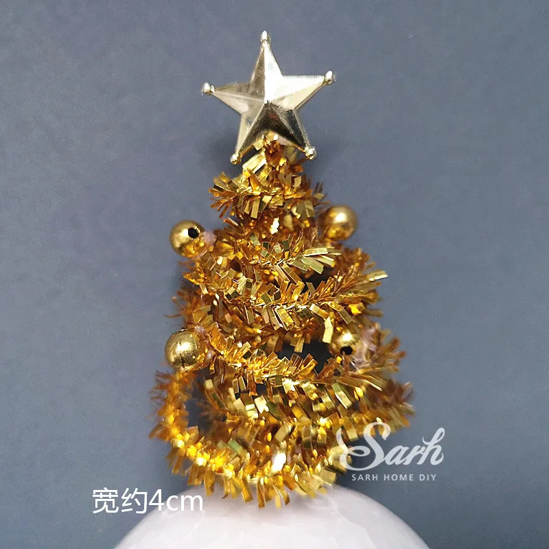 3pc gold tree Рождественская елка сосновые шишки сани торт Топпер для рождественские вечерние принадлежности Снеговик Санта Клаус Декор год выпечки Любовь Подарки - Цвет: 3pc gold tree