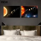 Плакаты и принты с солнечной системой, настенная Картина на холсте с изображением космоса, Вселенной, науки, украшение для детской комнаты