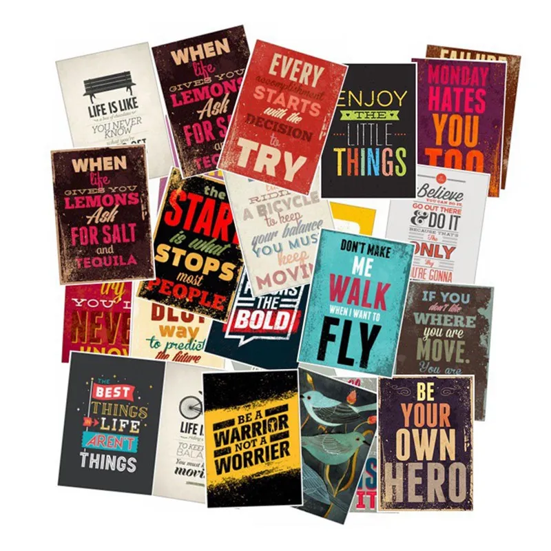 25 шт. мотивационные типографии фразы в дневник Стикеры s планировщик Memo