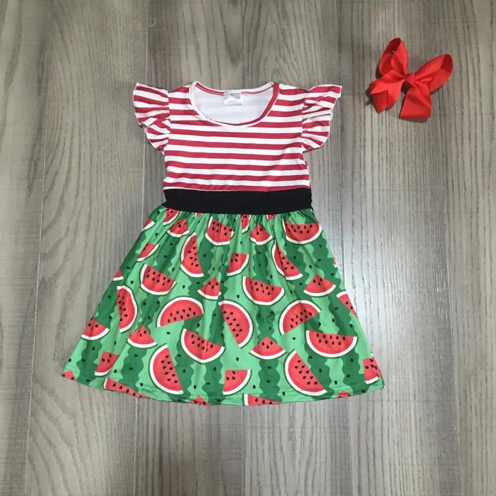 Летняя детская одежда для маленьких девочек платье с короткими рукавами в