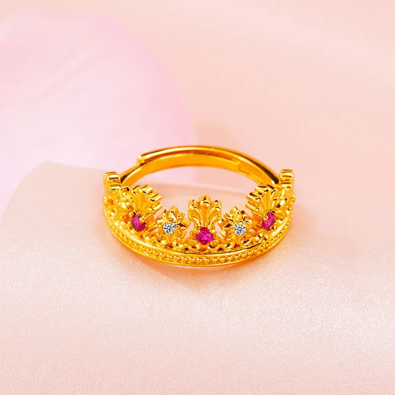 

2020 New Crown Rings For Women Adjustale Full Finger Toe Foot Ring Delicate women AAA+ crystal Ring 24K gold Wedding jewelry