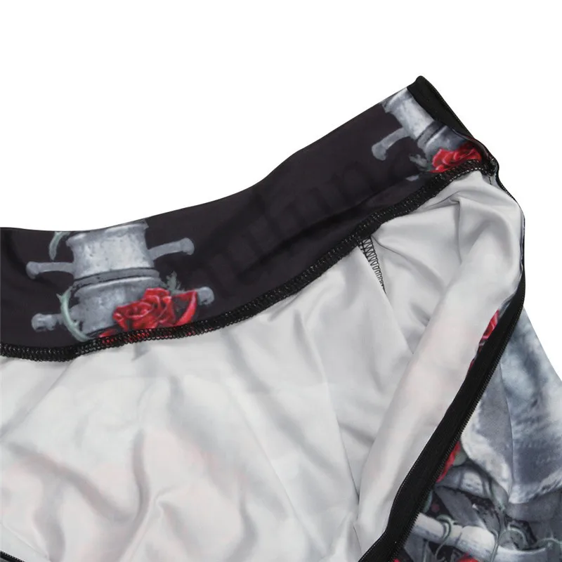 Women Sexy Bodysuits Halloween Costumes For Girls 3D Skull Rose Printing Jumpsuits Punky Back Zipper Macacao Feminino C062 | Тематическая