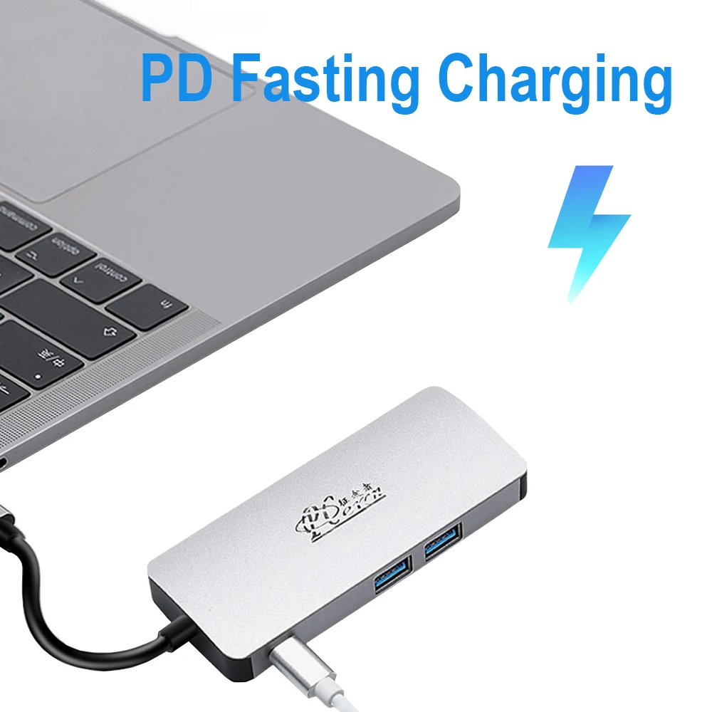 USB C концентратор к USB3.0 HDMI VGA RJ45 Gigabit Ethernet SD/TF PD зарядки адаптер док станции Тип c